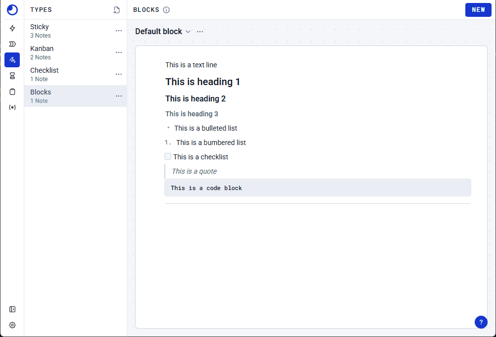 Blocks overview in JAST