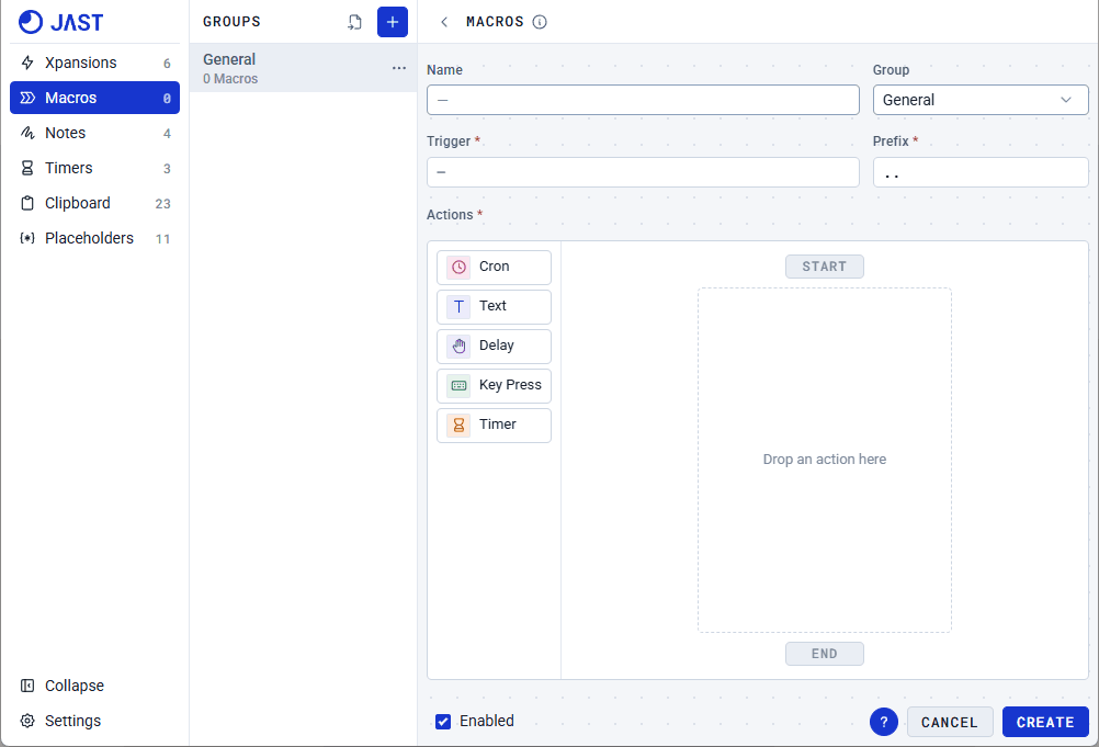 Creating a Macro in JAST